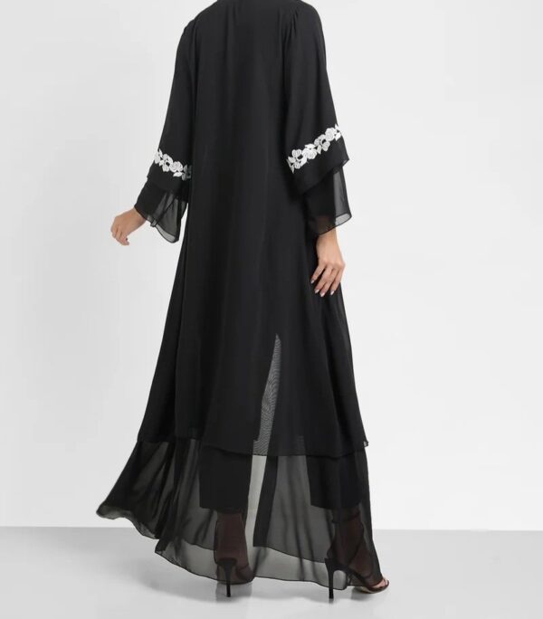 Embroidered Layered Abaya - Image 2