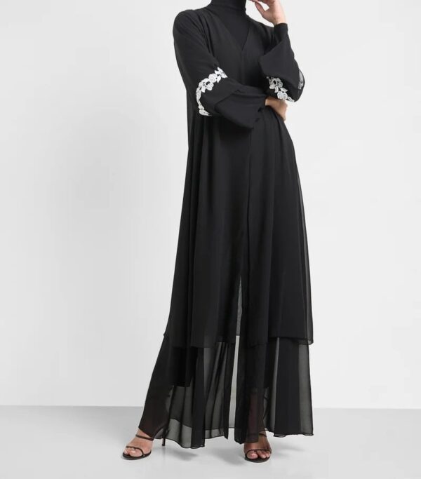 Embroidered Layered Abaya